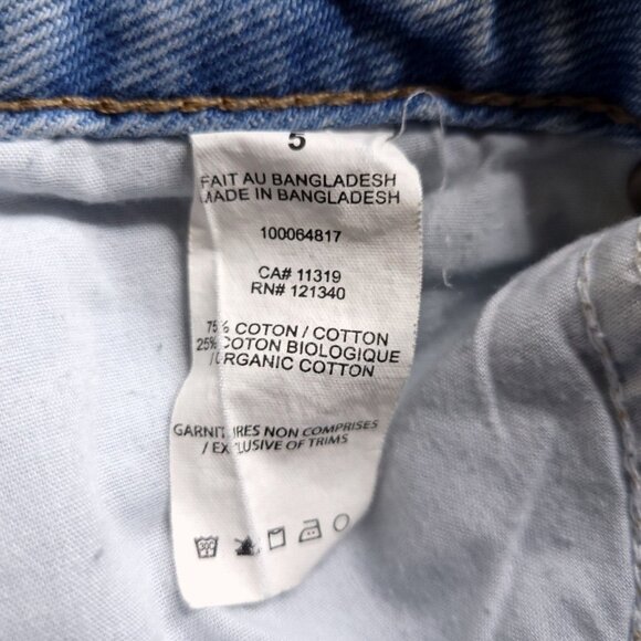 Garage Denim Womens Wide Leg Jeans 5 Light Wash Distressed Organic Cotton Holes - Picture 8 of 8